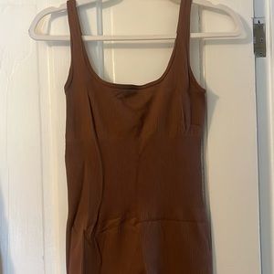 Brown ribbed jumpsuit